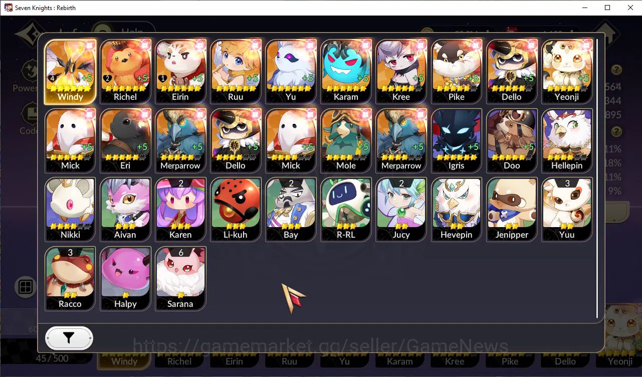 Seven Knights Re:Birth Accounts [Re:BIRTH]5 Ex-7k[FaiTC1,JuriTC1,Gelidus,Melia,Ros image 5