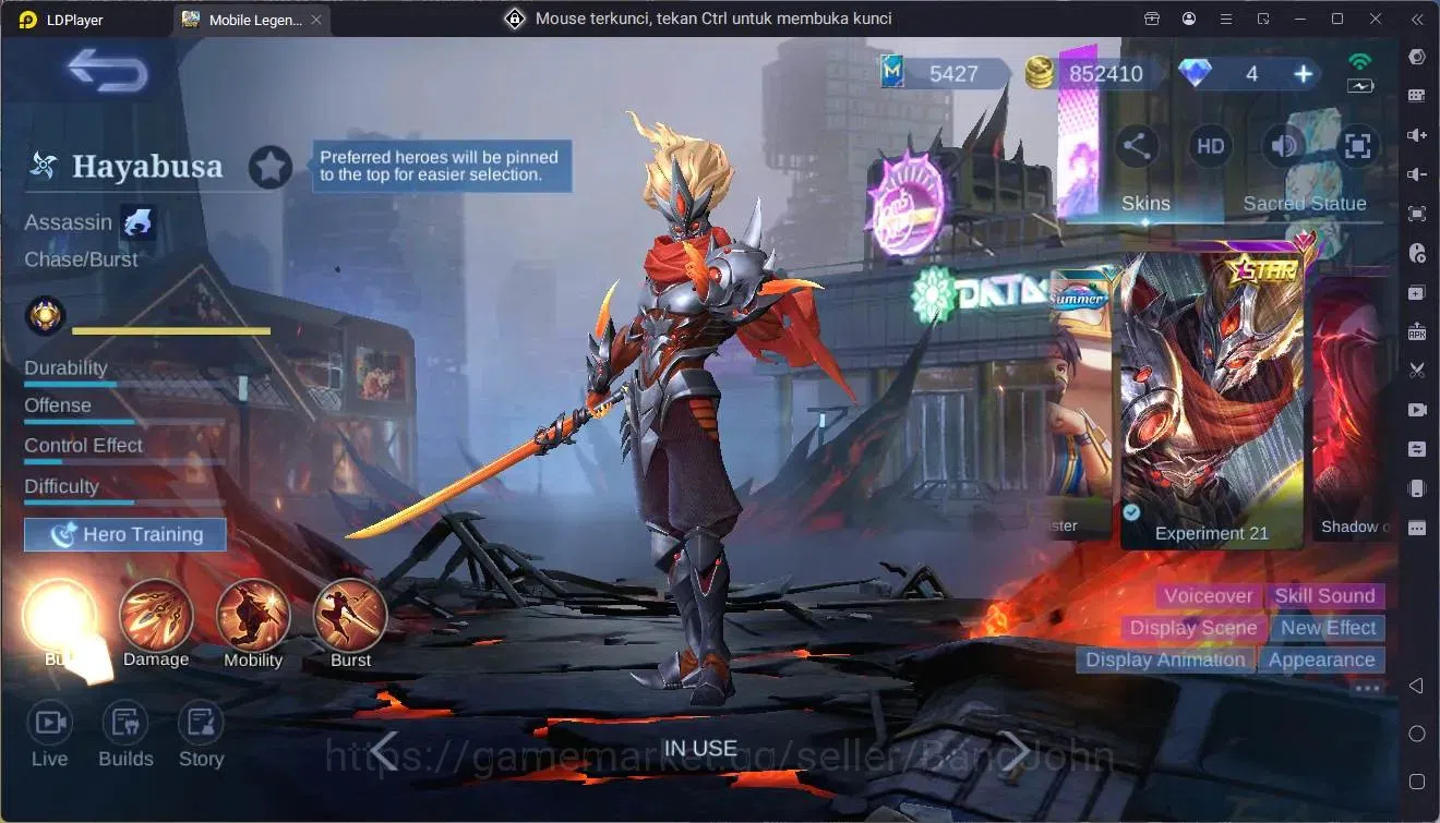 Mobile Legends: Bang Bang Accounts Global|Hero 132|Skin 335|Exalted|Allstar Moskov|KO image 1