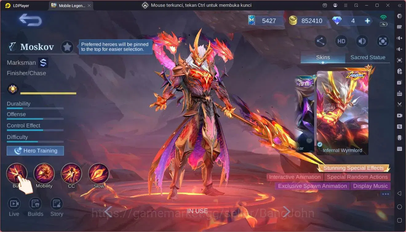 Mobile Legends: Bang Bang Accounts Global|Hero 132|Skin 335|Exalted|Allstar Moskov|KO image 8
