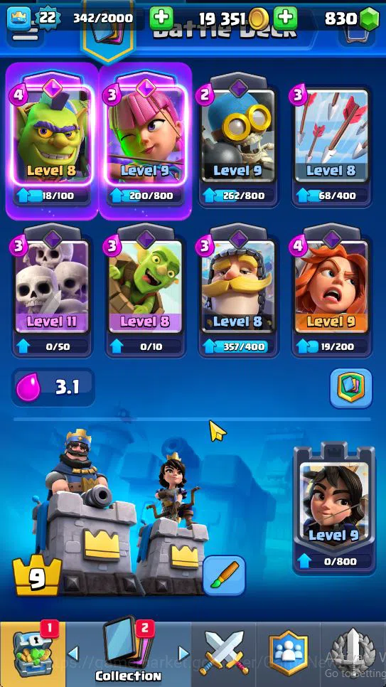 Clash Royale Accounts Starter Lv 22|Trophy 3033|KTL 9|Limited Skin|Card 54| 2 EVO 12 Epic 21 Rare 21 Common | 1 Wild Shard 4