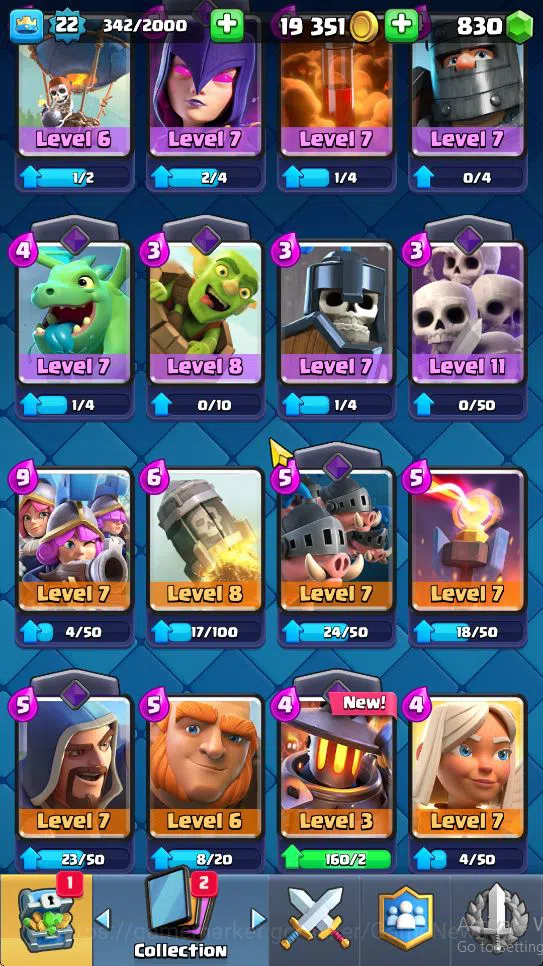Clash Royale Accounts Starter Lv 22|Trophy 3033|KTL 9|Limited Skin|Card 54| 2 EVO 12 Epic 21 Rare 21 Common | 1 Wild Shard 6