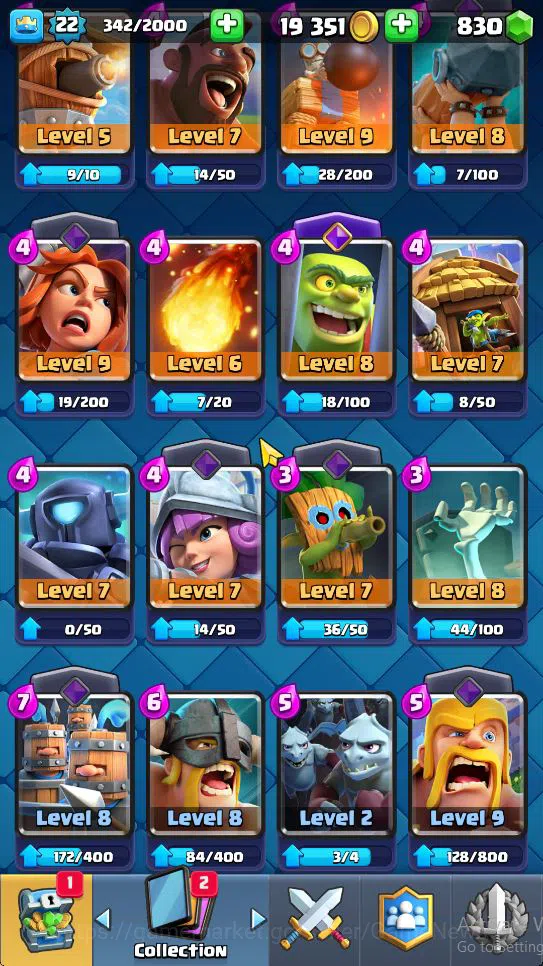 Clash Royale Accounts Starter Lv 22|Trophy 3033|KTL 9|Limited Skin|Card 54| 2 EVO 12 Epic 21 Rare 21 Common | 1 Wild Shard 7
