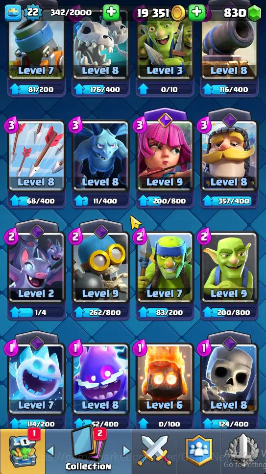 Clash Royale Accounts Starter Lv 22|Trophy 3033|KTL 9|Limited Skin|Card 54| 2 EVO 12 Epic 21 Rare 21 Common | 1 Wild Shard 8