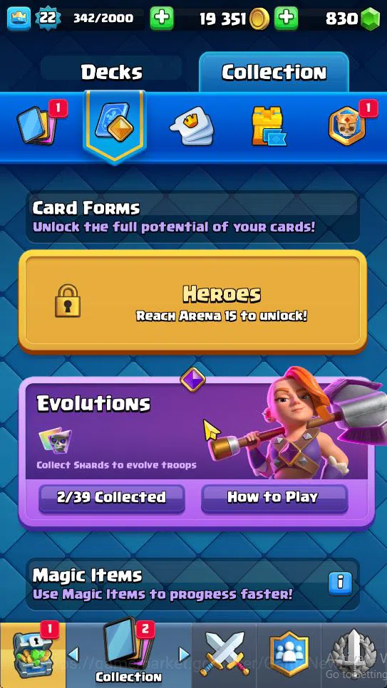 Clash Royale Accounts Starter Lv 22|Trophy 3033|KTL 9|Limited Skin|Card 54| 2 EVO 12 Epic 21 Rare 21 Common | 1 Wild Shard 9