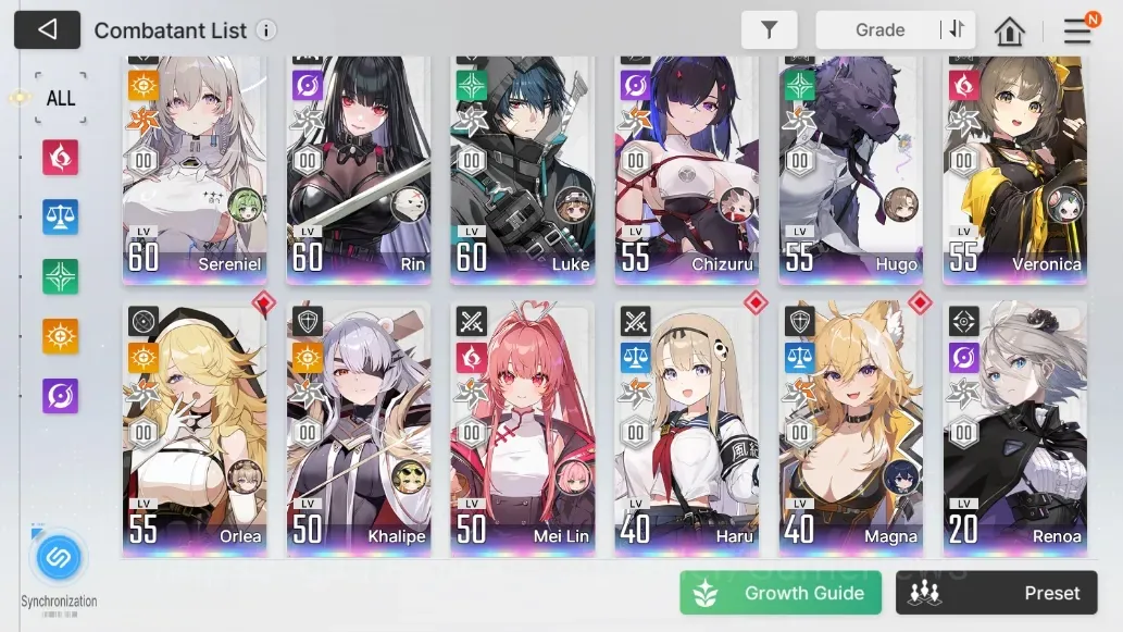 Chaos Zero Nightmare Accounts Global|Lv 55|12 1
