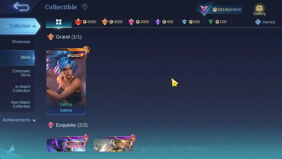 Mobile Legends: Bang Bang Accounts Hero 132|Skin 256|High Glory 57|KOF Karina, LBox K image 6
