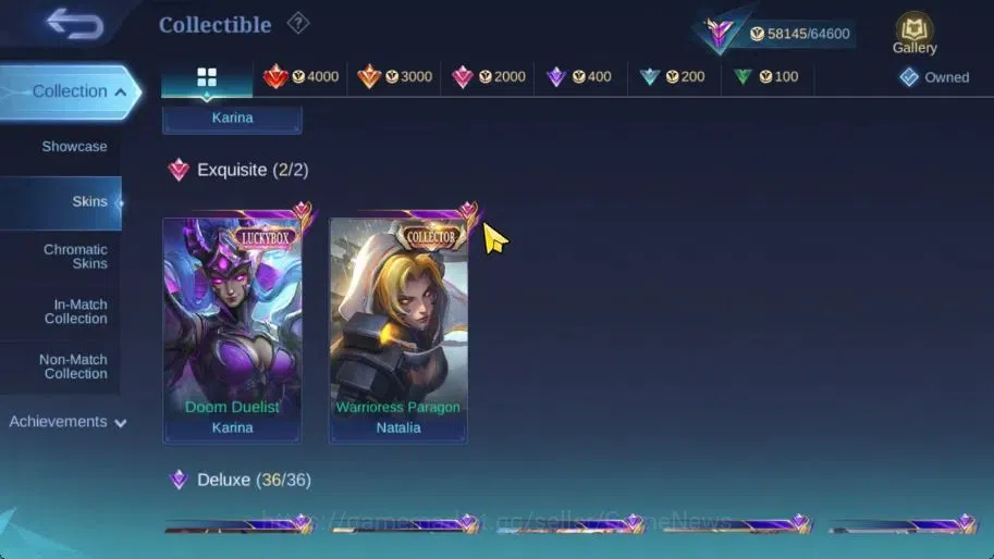 Mobile Legends: Bang Bang Accounts Hero 132|Skin 256|High Glory 57|KOF Karina, LBox K image 7