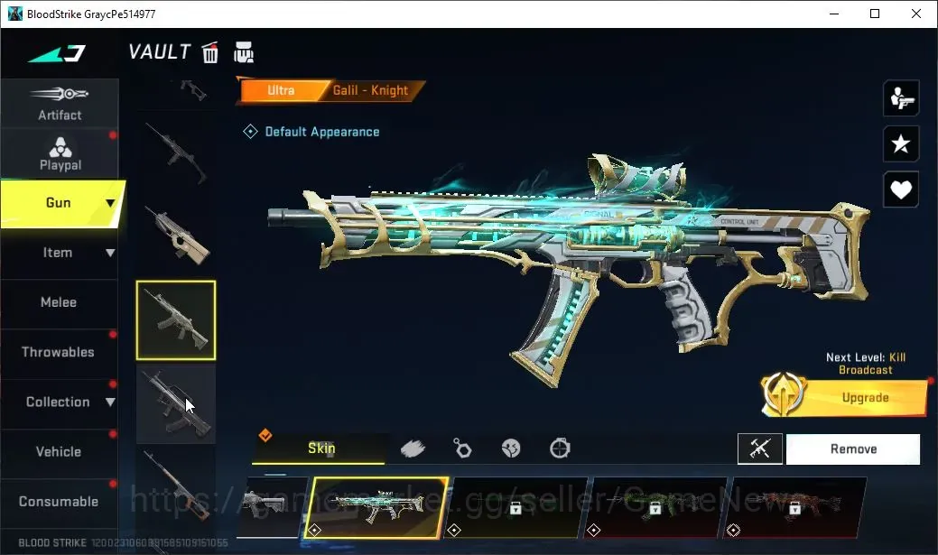Blood Strike Accounts Rare Skin ASIA|2 Ultra Galil Knight,M700 Iridian|4 Legendary Glock Celestial,AR97 Abyss,SCAR 1