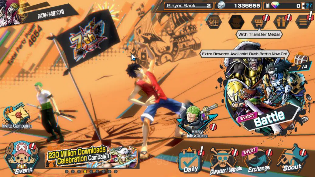 One Piece Bounty Rush Accounts Starter Global|4 EX|GP Edward Newgate,BP Kuzan,4Emperor Marshall D.Teach,5Elders Saturn|Rank