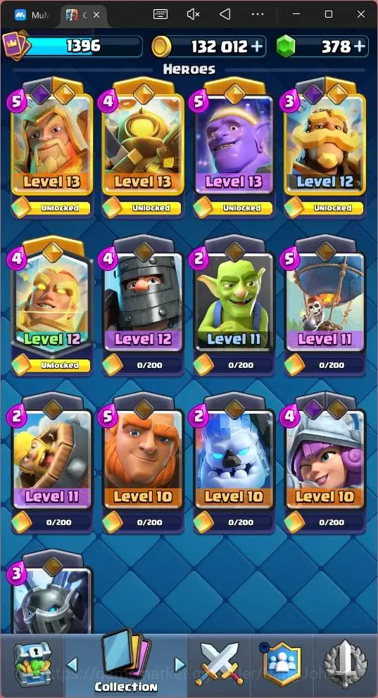 Clash Royale Accounts Global |CL 1396|KTL 14|Trophy 10277 |121 Card|8 Ch image 12