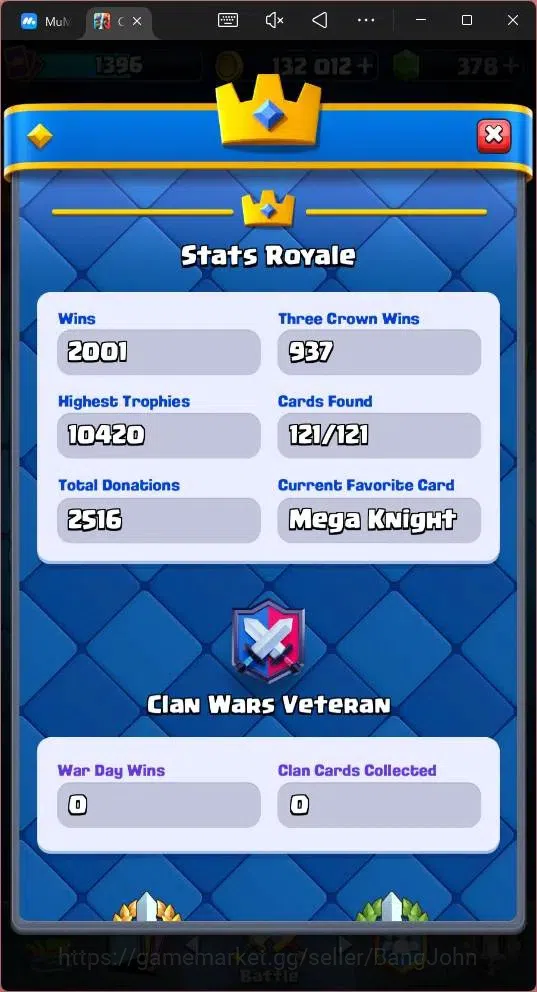 Clash Royale Accounts Global |CL 1396|KTL 14|Trophy 10277 |121 Card|8 Ch image 5