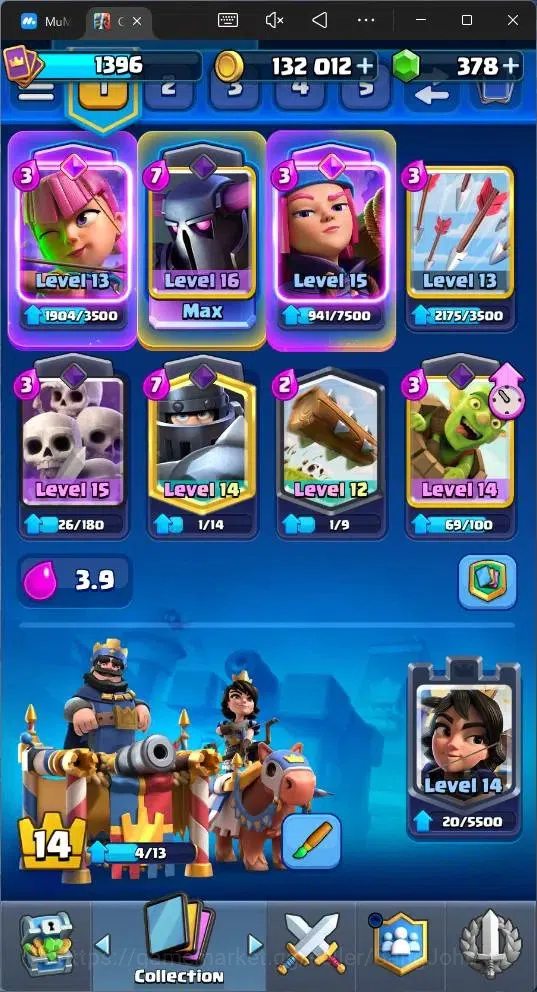 Clash Royale Accounts Global |CL 1396|KTL 14|Trophy 10277 |121 Card|8 Ch image 6