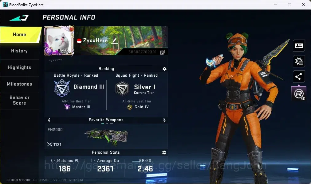 Blood Strike Accounts ASIA | 1 ULTRA MELEE: Talon Knife-Sanctum|8 ULTRA image 1