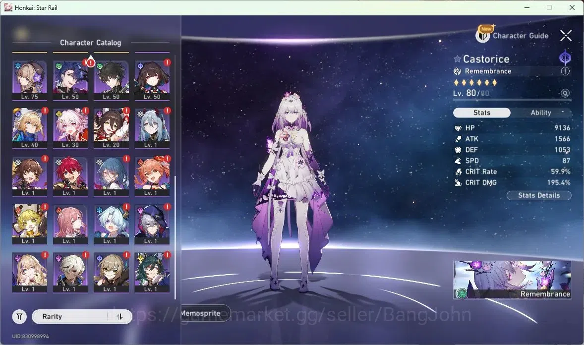 Honkai Star Rail Accounts ASIA | TL 70 | 10 LIMIT | THE HERTA | CASTORICE |  image 2