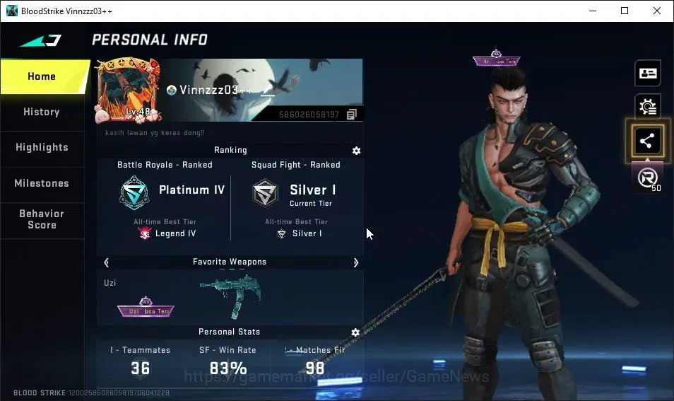 Blood Strike Accounts ASIA|3 ULTRA[JET-Blackout Bomber,QBZ95-QuantumShel image 2