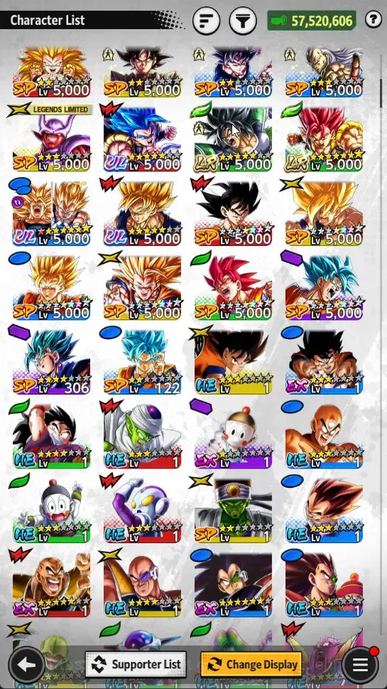 Dragon Ball Legends Accounts High-End Global | Lvl 156|57M Total Power|588 CC|2 LR|3UL|LR Broly Fury,SSG Shallet|UL SS 10
