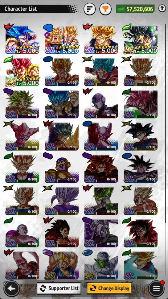Dragon Ball Legends Accounts High-End Global | Lvl 156|57M Total Power|588 CC|2 LR|3UL|LR Broly Fury,SSG Shallet|UL SS 3