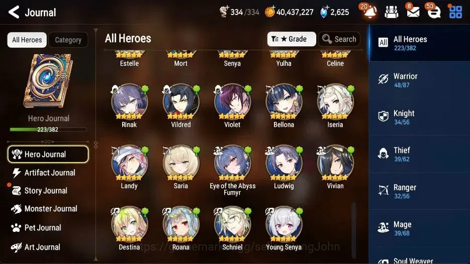 Epic Seven Accounts High-End Global |22 ML(Zio,Harsetti,AVildred,FLidica,ROLight Etc)+Perfumer Byblis+Fumyr|SS 2.6K|Gold 10