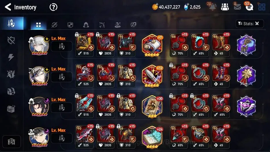 Epic Seven Accounts High-End Global |22 ML(Zio,Harsetti,AVildred,FLidica,ROLight Etc)+Perfumer Byblis+Fumyr|SS 2.6K|Gold 19