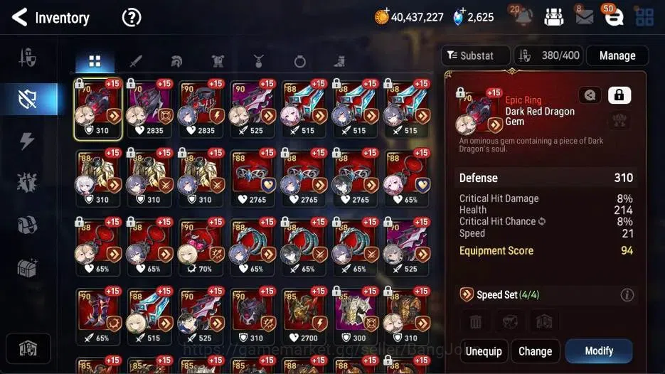 Epic Seven Accounts High-End Global |22 ML(Zio,Harsetti,AVildred,FLidica,ROLight Etc)+Perfumer Byblis+Fumyr|SS 2.6K|Gold 20