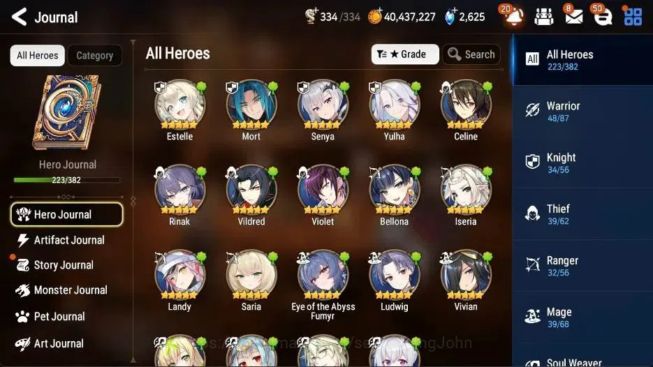 Epic Seven Accounts High-End Global |22 ML(Zio,Harsetti,AVildred,FLidica,ROLight Etc)+Perfumer Byblis+Fumyr|SS 2.6K|Gold 9