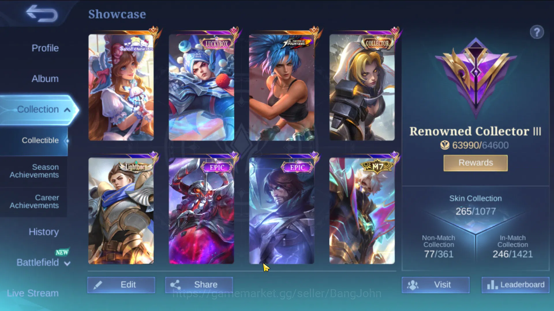 Mobile Legends: Bang Bang Accounts Hero 84|Skin 265 Good WR|KOF Karina|Sanrio Floryn| image 2
