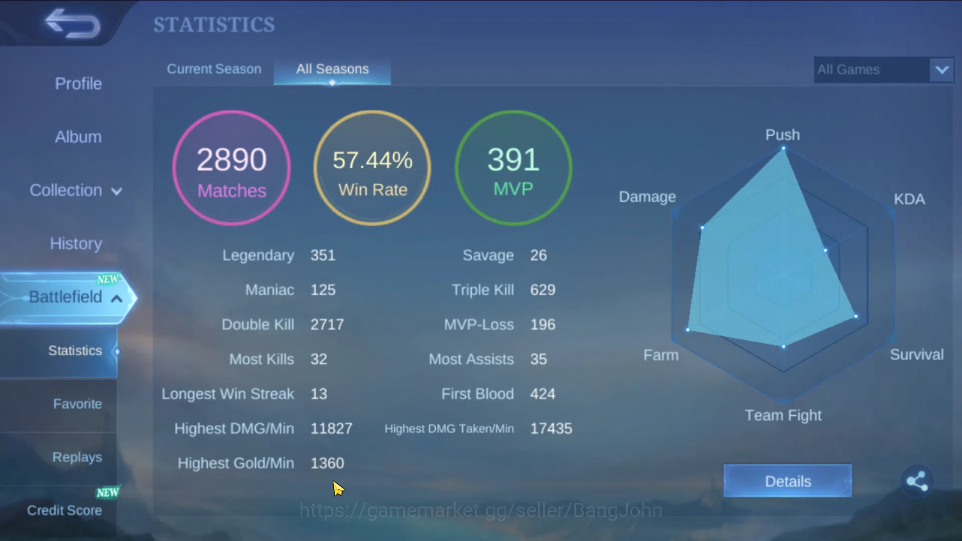 Mobile Legends: Bang Bang Accounts Hero 84|Skin 265 Good WR|KOF Karina|Sanrio Floryn| image 3