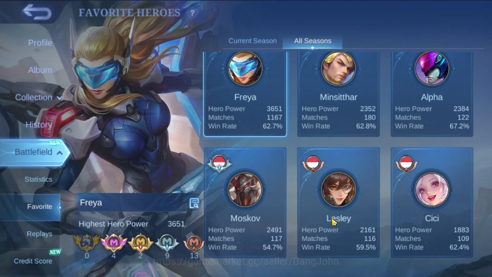 Mobile Legends: Bang Bang Accounts Hero 84|Skin 265 Good WR|KOF Karina|Sanrio Floryn| image 4