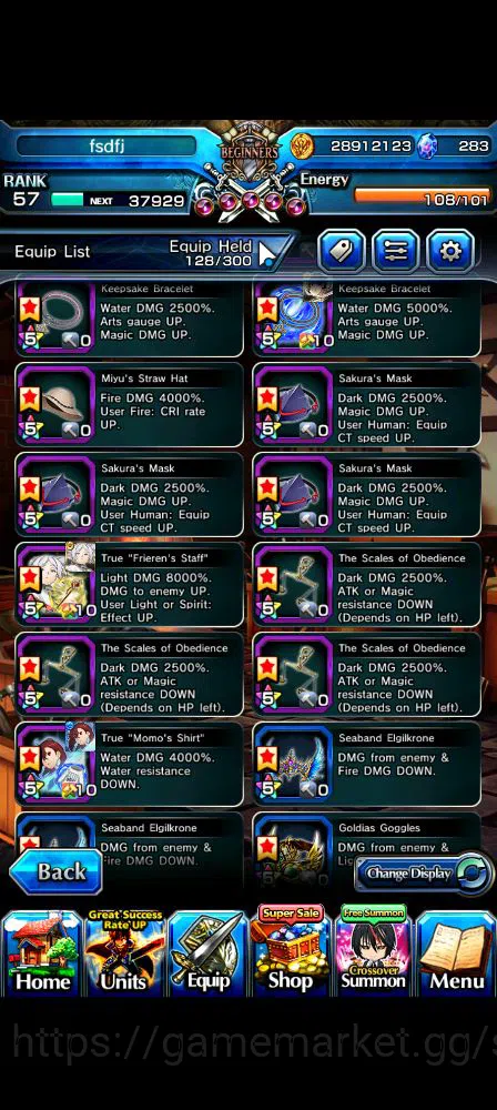 Grand Summoners Accounts Global|Rank 57|283 cc|11 Ascend+6 TW|[S Chloe,Momo image 3