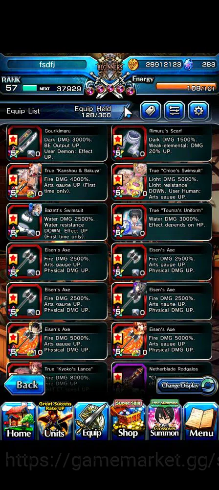 Grand Summoners Accounts Global|Rank 57|283 cc|11 Ascend+6 TW|[S Chloe,Momo image 5