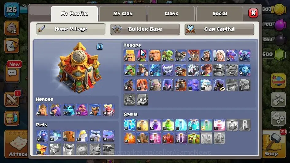 Clash of Clans Accounts LV 126|TH 16-BH 10|HH 10|Limited Skin|BK 53,AQ 66, image 4