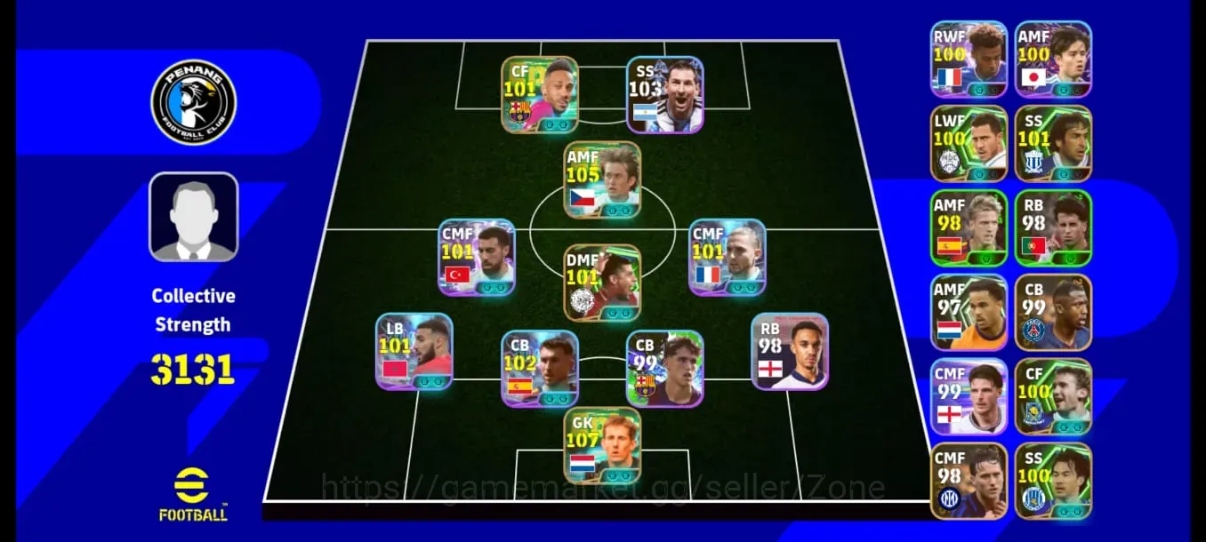 eFootball Accounts High-End Mobile|PW 3131|180 Coin|12 Showtime Laporte,Kokcu,Rabiot|9 Epic Van der 1