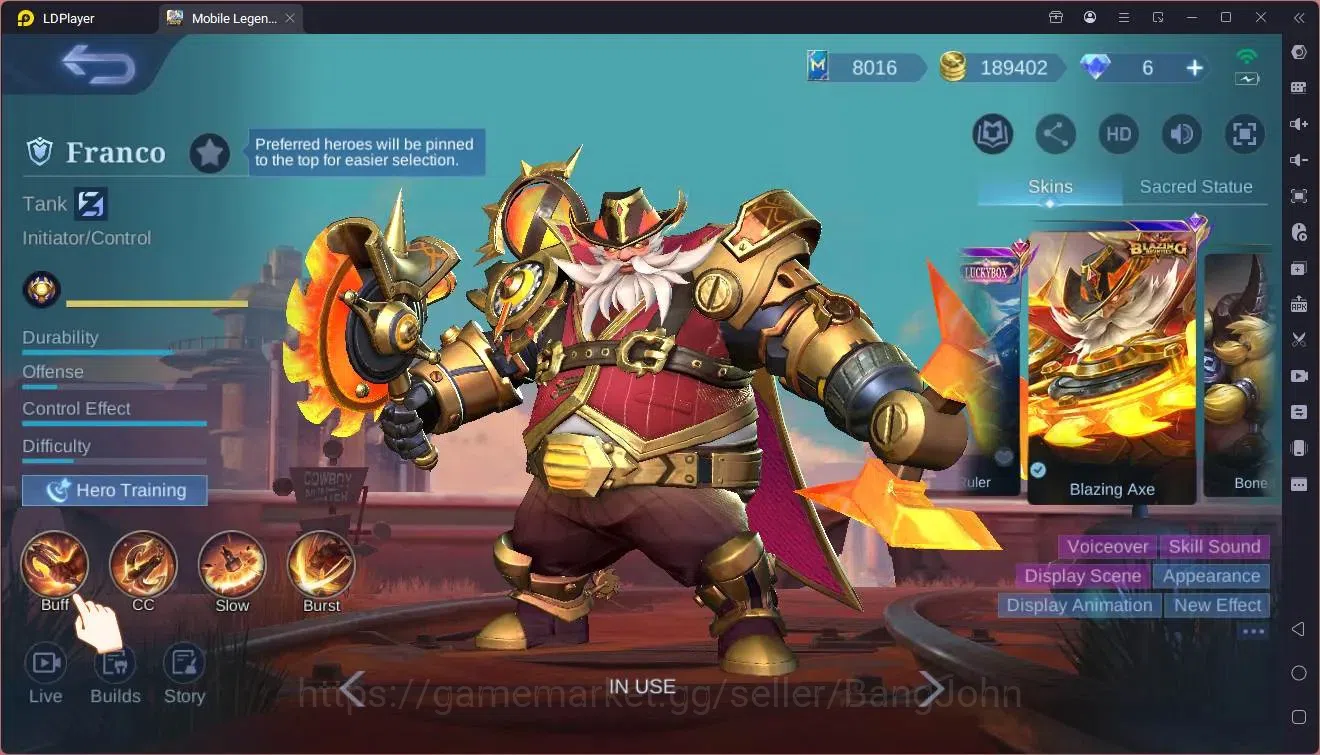 Mobile Legends: Bang Bang Accounts Global|Hero132|Skin 237|Prime Granger|KOF Karina|C image 4