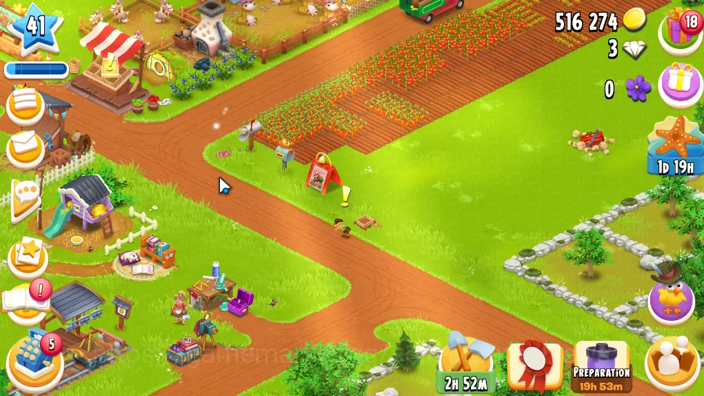 Hay Day Accounts Level 41 | Barn Storage 1100 + Silo Storage 625 | 202k Coins, 21 Diamonds |CN ON|Log Supercell ID|Take 3