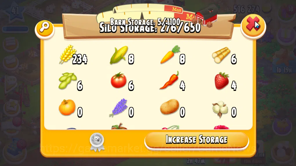 Hay Day Accounts Level 41 | Barn Storage 1100 + Silo Storage 625 | 202k Coins, 21 Diamonds |CN ON|Log Supercell ID|Take 8