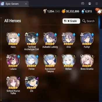 Epic Seven Accounts Starter Global Unverif|5ML(Zio,Belian,Barunka,SNYulha,STaeyou)+Collab Haru|PoH+Bless ON|SS 6.9K|Theater