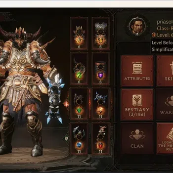Diablo Immortal Accounts High-End NA - High Heaven |60 (520) |Barbarian-Vanquisher |CR 34,335 |Reso 420 |Hell III|Lv.30