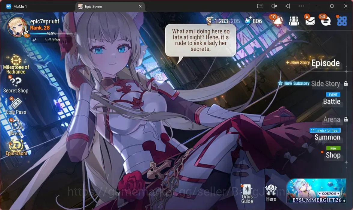 Epic Seven Accounts Starter Global Unverif | Starter | 2 ML(S Taeyou,TR Elvira) | PoH ON | SS 806 | Stigma 2,8K | Log 1