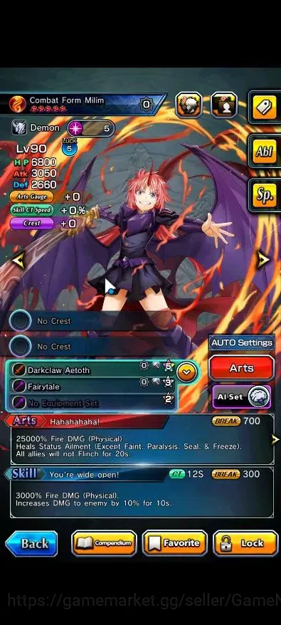 Grand Summoners Accounts Mid-Game Global|Rank 43|2 Ascend ( Combat Form Milim, Elenore )|Lpot 46 |Check SS(GS2576) 5
