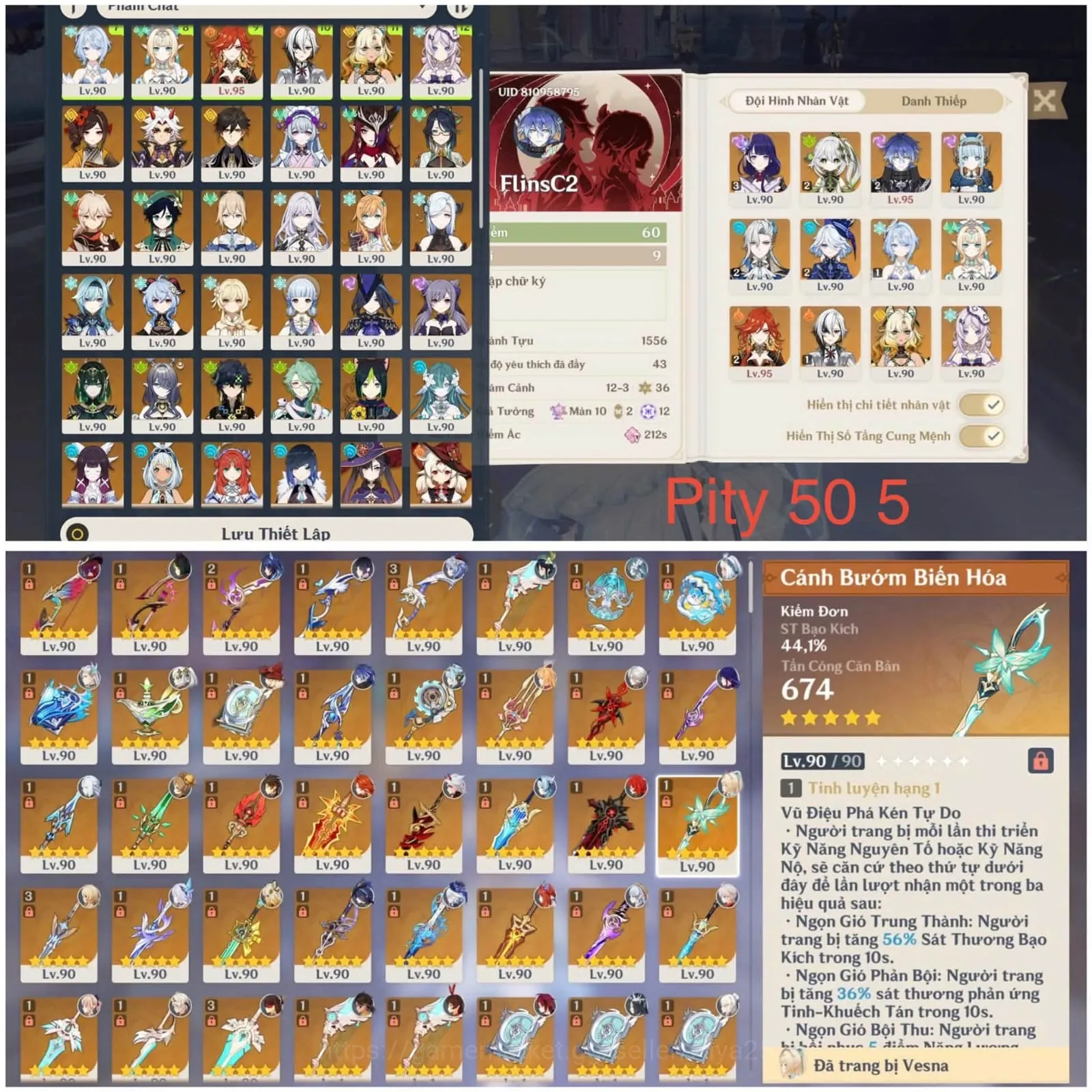 Genshin Impact Accounts End Game Asia | End Game | Raiden C3 Mavu C2 Flins C2 Nahida C2 Neuvi C2 Furina C2 Arle C1 Odette C1 1