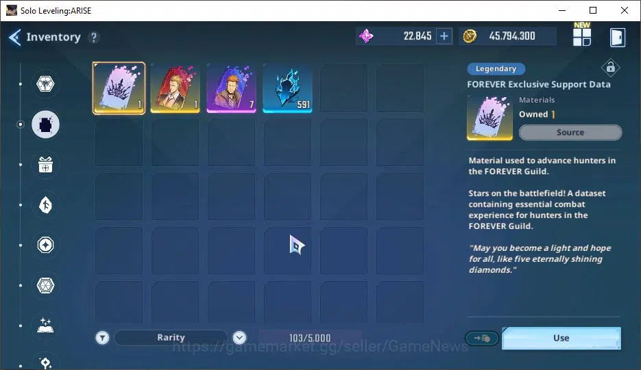 Solo Leveling: ARISE Accounts Total Power 228K | 11SSR | Essence 22k, Draw Ticket 200+| TawataA5+WeaponA7, EsilA3+Weapon 8