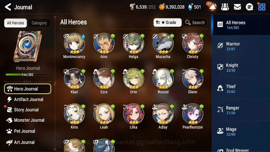 Epic Seven Accounts High-End Global | 52 ML(LOTScales,JKise,DLilibet,BArunka,Solitaria Etc)|Poh+Bless ON|SS 501|Stigma 13