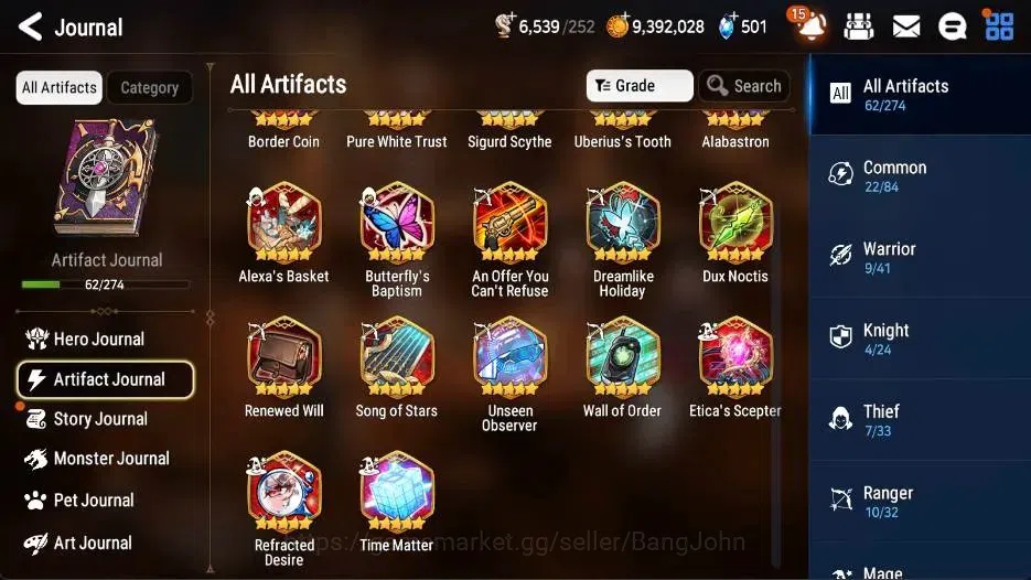 Epic Seven Accounts High-End Global | 52 ML(LOTScales,JKise,DLilibet,BArunka,Solitaria Etc)|Poh+Bless ON|SS 501|Stigma 16