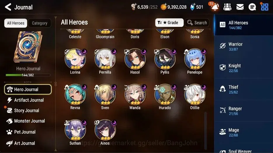 Epic Seven Accounts High-End Global | 52 ML(LOTScales,JKise,DLilibet,BArunka,Solitaria Etc)|Poh+Bless ON|SS 501|Stigma 7