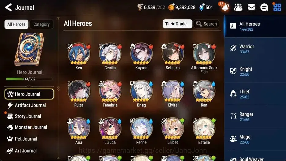 Epic Seven Accounts High-End Global | 52 ML(LOTScales,JKise,DLilibet,BArunka,Solitaria Etc)|Poh+Bless ON|SS 501|Stigma 8