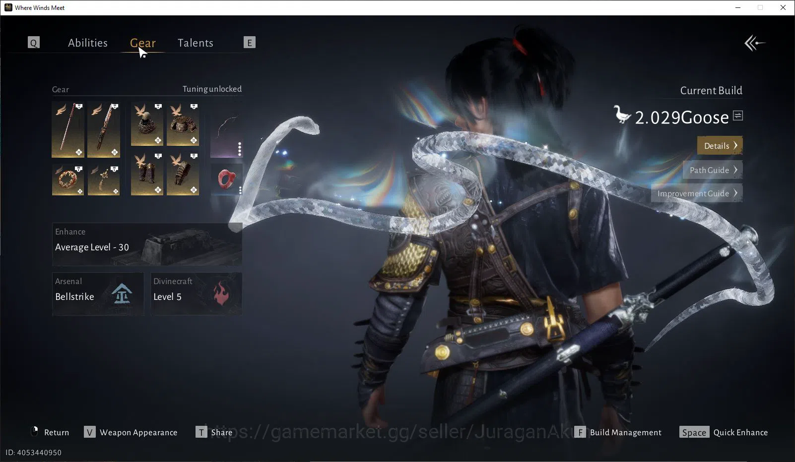 Where Winds Meet Accounts GLOBAL|Lv 80|GS 20k|Strategic Sword,Panacea Fan|Skin Weaver Of M,Anthem Of A|98% Talent+100 5