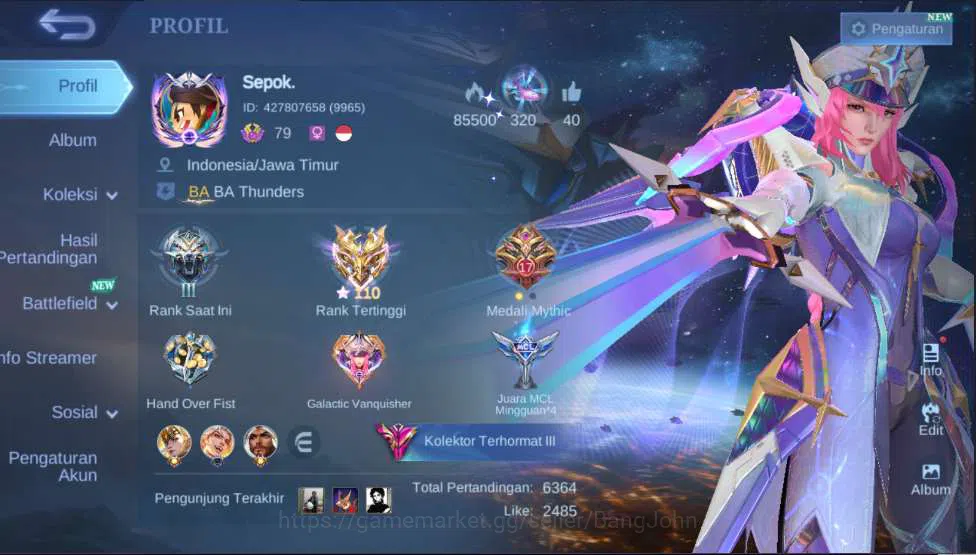 Hero 127 | Skin 298 | Legend Freya, Mistbenders Nana+Aldous, Ducati Benedetta, Aspiran Fanny+Ruby, Collector Natan ~ ML1002B Mobile Legends: Bang Bang Others Hero 127 | Skin 298 | Legend Freya, Mistbenders Na image 1