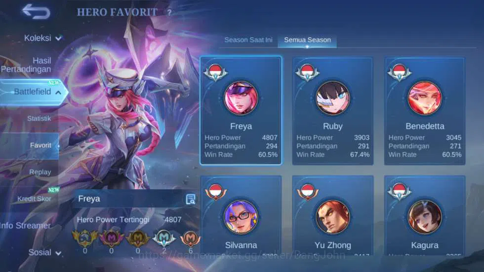 Mobile Legends: Bang Bang Accounts Others Hero 127 | Skin 298 | Legend Freya, Mistbenders Nana+Aldous, Ducati Benedetta 4