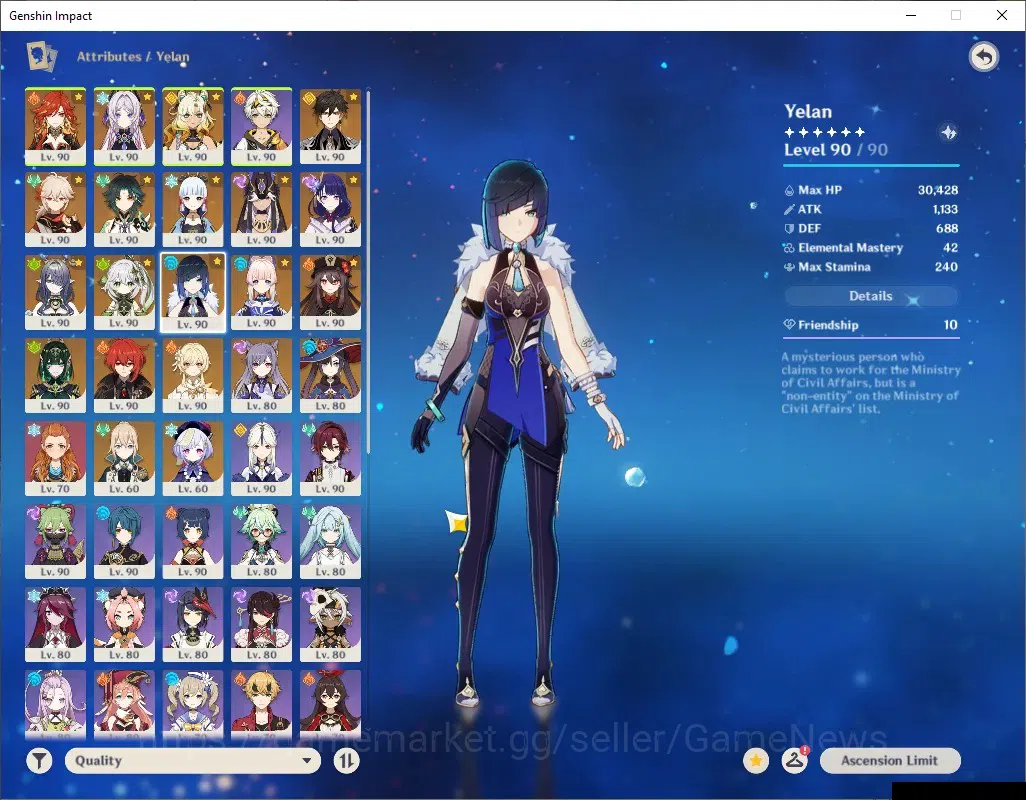 Genshin Impact Accounts ASIA|AR 60|PremTeam Mavu,HuTao|1788 Primo|15 Limit image 14