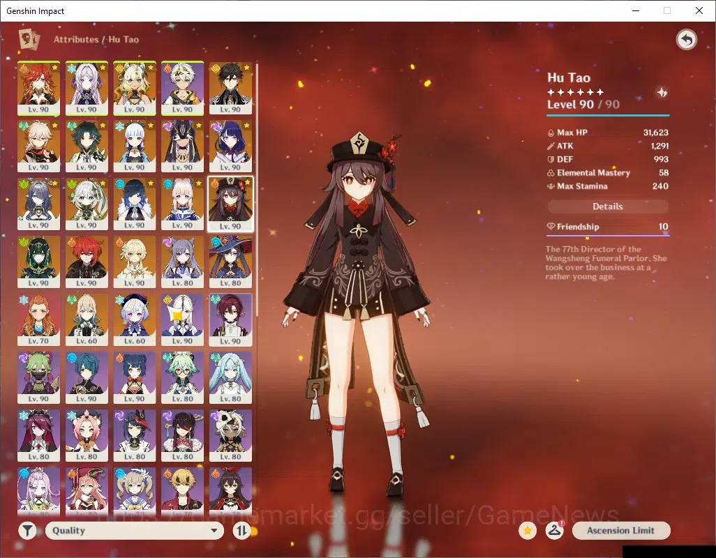 Genshin Impact Accounts ASIA|AR 60|PremTeam Mavu,HuTao|1788 Primo|15 Limit image 15